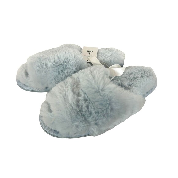 Xhilaration Slippers  Women's S (5-6)  NWT  Blue Faux Fur Capri Slide Scuff - Picture 2 of 7